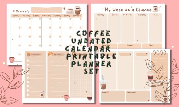 Download Coffee Undated Calendar &amp; Weekly Planner - Calendar Collection